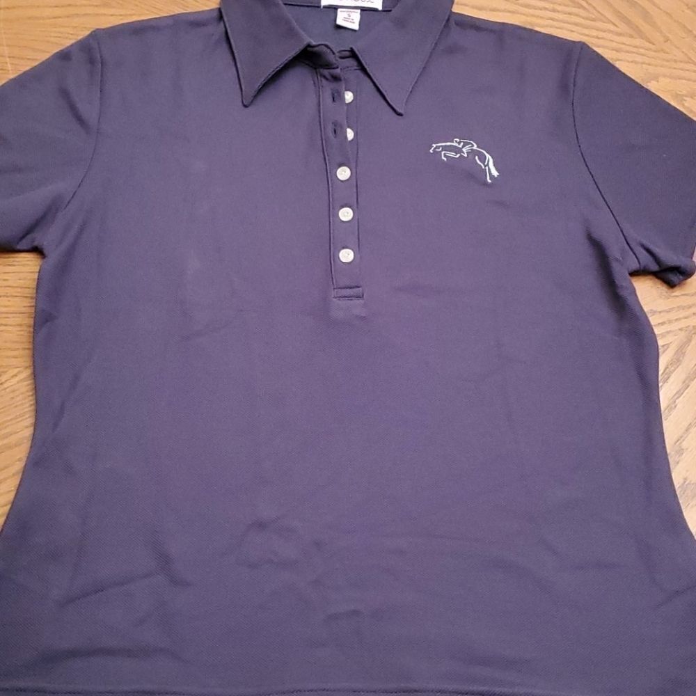 Polo womens small riding shirt,‎ gray, short sleeve. Red House